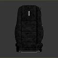 Modern Black Car Seat With Striped Design And Leather Upholstery Features