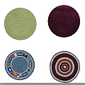 Round Rugs With Colorful Patterns And Solid Colors For Home Decor 3d model