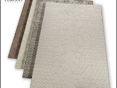 Stylish Square Rugs With Neutral Tones And Intricate Textured Patterns For Home Decor 3d model