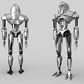 Smart Robotic Machines With Silver Metallic Body And Different Design Structures 3d model