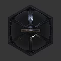 Black Decorative Octagonal Lantern With Metal Frame Glass Panels And Hanging Ring