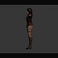 3D Female Game Movie Character with Brown Hair Vest Pants Boots and Utility Belt