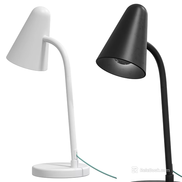 Modern Minimalist Table Lamp In White And Black With Sleek Design For Home Decor 3d model 