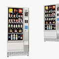 Two Commercial Refrigerator Freezers With Transparent Doors Holding Various Beverages And Snacks