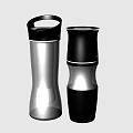 Two Stylish Transparent Cups With Modern Black Lid And Ergonomic Handle Design