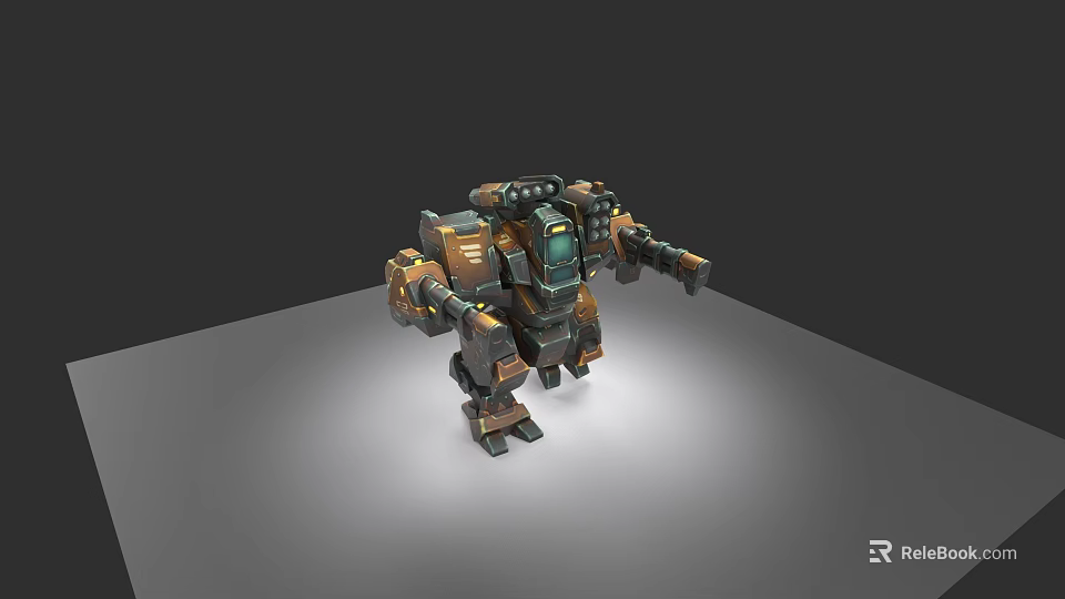Sci Fi Mechanical Robot Character 3D Model With Armor Body And Arms 3d model 