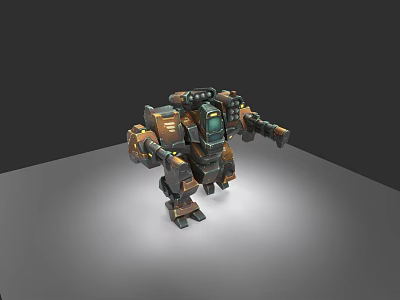 Sci Fi Mechanical Robot Character 3D Model With Armor Body And Arms 3d model