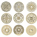 Ceiling Medallions Featuring Nine Different Intricate Decorative Patterns For Interior Design 3d model