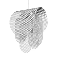 Two Pink Mesh Pendant Lights With Fringed Details And Modern Design