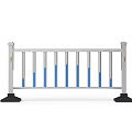 Road Facilities Silver Road Barrier With Blue Vertical Bars For Traffic Safety