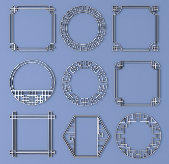 New Chinese Border Ancient Pattern 3d model