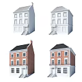 Red Brick And White School Building With Black Roof Multiple Windows And Chimneys