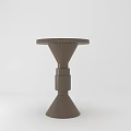 Modern Wooden Side Table With Round Top And Cylindrical Base Design 3d model