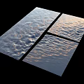 Three Carved Transparent Panels With Wavy Texture On Black Background