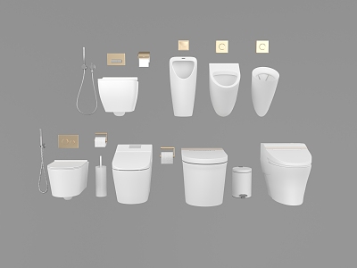 Toilet urinal trash can 3d model