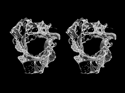 Two Transparent Circular Garden Ornaments With Swirl Sculptural Design For Outdoor Decor 3d model