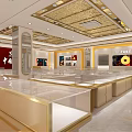 Jewelry Store Luxurious Interior With Glass Display Cases And Elegant Lighting Counters