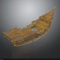 Ancient Wooden Sailing Ship Model As Traditional Water Transport With Detailed Deck And Hull