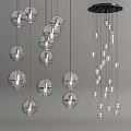 Stylish Hanging Crystal Chandeliers with Transparent Glass Balls and Bright Illumination Design