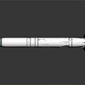 Sleek White Missile Weapon Design Featuring Aerodynamic Body And Tail Fins