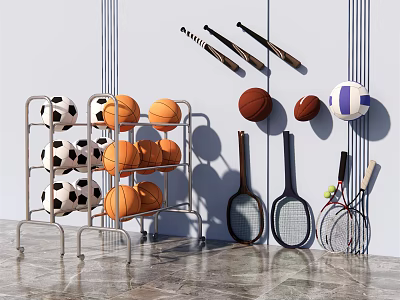 modern sports goods ball equipment 3d model
