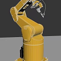 Yellow Industrial Robotic Arm Equipment With Mechanical Structure For Automated Manufacturing Processes 3d model