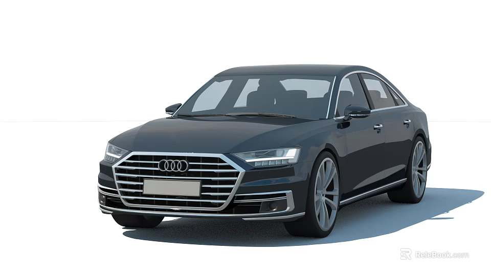 Black Audi Luxury Sedan With Sleek Exterior Design And Silver Alloy Wheels 3d model 