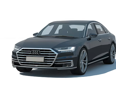 Black Audi Luxury Sedan With Sleek Exterior Design And Silver Alloy Wheels 3d model