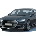 Black Audi Luxury Sedan With Sleek Exterior Design And Silver Alloy Wheels