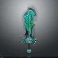 Glowing Blue Enchanted Magic Sword With Fantasy Design And Illuminated Effects
