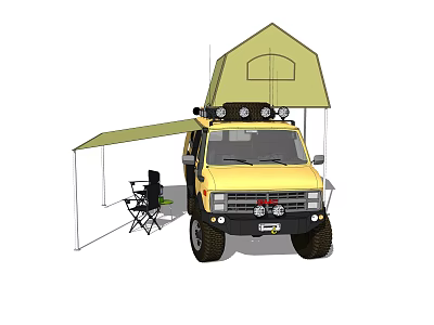 Modern RV Camper Traveller Trailer 3d model