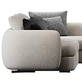 Modern Sectional Sofa With Gray Black White Pillows And Fabric Upholstery