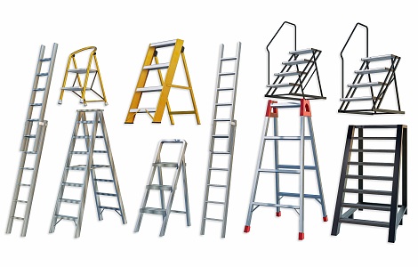 Modern Aluminum Alloy Ladder Escalator Scaffold Metal Folding Herringbone Ladder Metal Folding Ladder Tripod Scaffold Aluminum Alloy Iron Frame Ladder 3d model