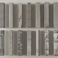Various Textured Concrete Columns Samples Arranged In Two Rows For Design 3d model