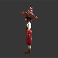 Mushroom Fairy Characters With Red Spotted Hats Red Overalls Holding Hands Front And Back Views