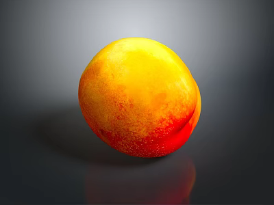 Fresh Ripe Juicy Mango with Yellow and Red Color Shiny Surface on Gray Background 3d model