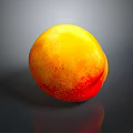 Fresh Ripe Juicy Mango with Yellow and Red Color Shiny Surface on Gray Background