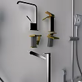 Modern Shower System With Rainfall Head Handheld Sprayer And Wall Mounted Design 3d model