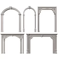 Ornate Decorative White Architectural Arches Door Frames And Fireplace Mantels Design Elements 3d model