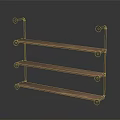 Modern Three Tiered Wooden Metal Shelving Unit Storage Display Furniture With Brackets