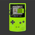 Neon Green Game Boy Color Portable Electronic Gaming Device Displaying Game Interface