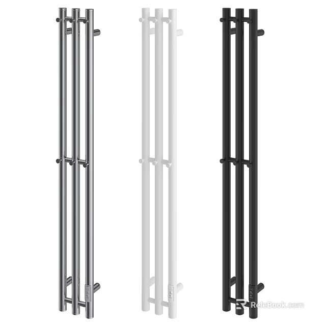 Modern Bathroom Cabinet Frame with Silver White and Black Metal Finish 3d model 
