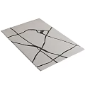 Stylish Square Rug With Abstract Intersecting Black Lines And Light Gray Surface 3d model