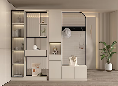 Modern Entrance Partition Shoe Cabinet 3d model