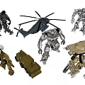 Modern Robot Crafts Deforming Robot Cartoon Robot Transformers 3d model