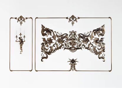 European-style carved lines 3d model