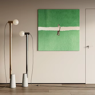Quiet Wind Decorative Painting Floor Lamp 3d model