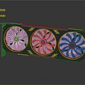 High Quality Graphics Card With Three Fans Black And Yellow Design