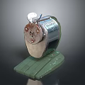 Vintage Metal Pencil Sharpener With Green Base And Classic Design