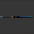 Fantasy Polearm Weapon With Blue Glowing Sharp Blade And Decorative Handle 3d model